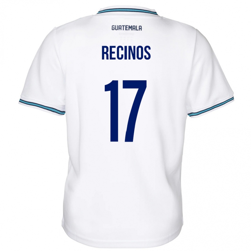 Hombre Fútbol Camiseta Guatemala Antony Recinos #17 Blanco 1ª Equipación 24-26