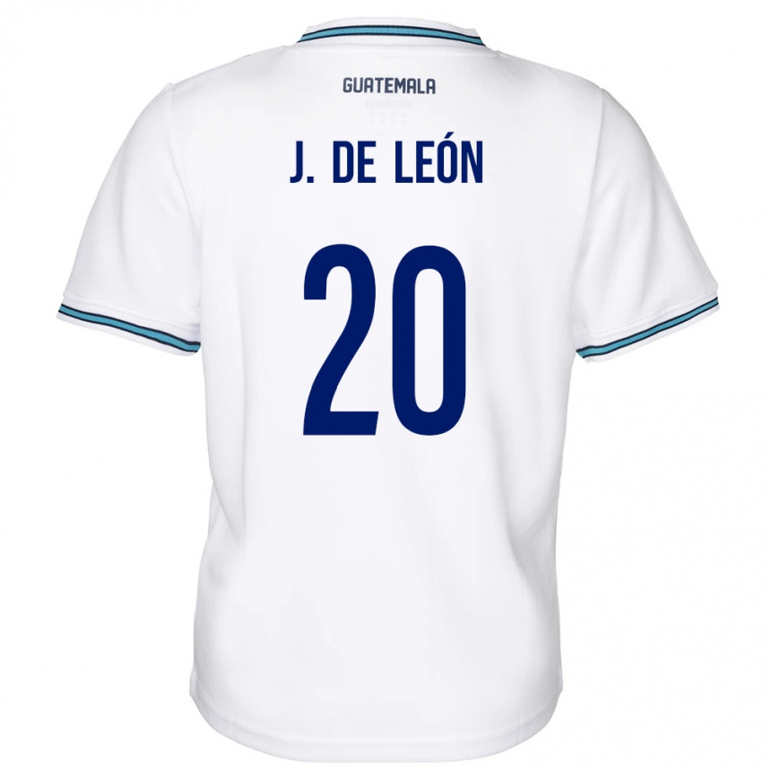 Hombre Fútbol Camiseta Guatemala Jorge De León #20 Blanco 1ª Equipación 24-26