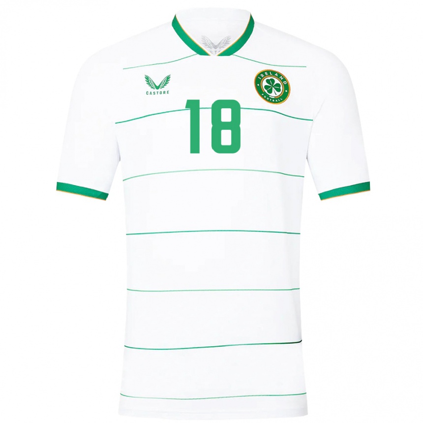 Hombre Fútbol Camiseta Irlanda Megan Campbell #18 Blanco 2ª Equipación 24-26