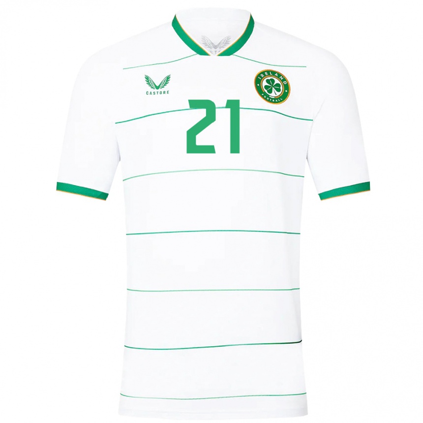 Hombre Fútbol Camiseta Irlanda Sinead Farrelly #21 Blanco 2ª Equipación 24-26