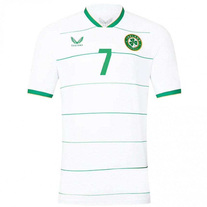 Hombre Fútbol Camiseta Irlanda Callum Robinson #7 Blanco 2ª Equipación 24-26