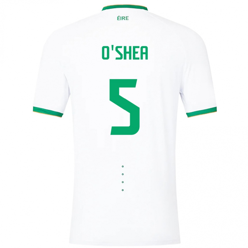 Hombre Fútbol Camiseta Irlanda Dara O'shea #5 Blanco 2ª Equipación 24-26