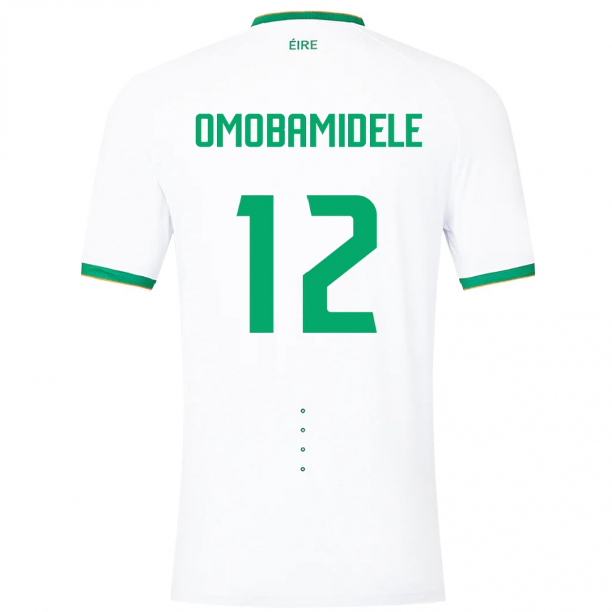 Hombre Fútbol Camiseta Irlanda Andrew Omobamidele #12 Blanco 2ª Equipación 24-26
