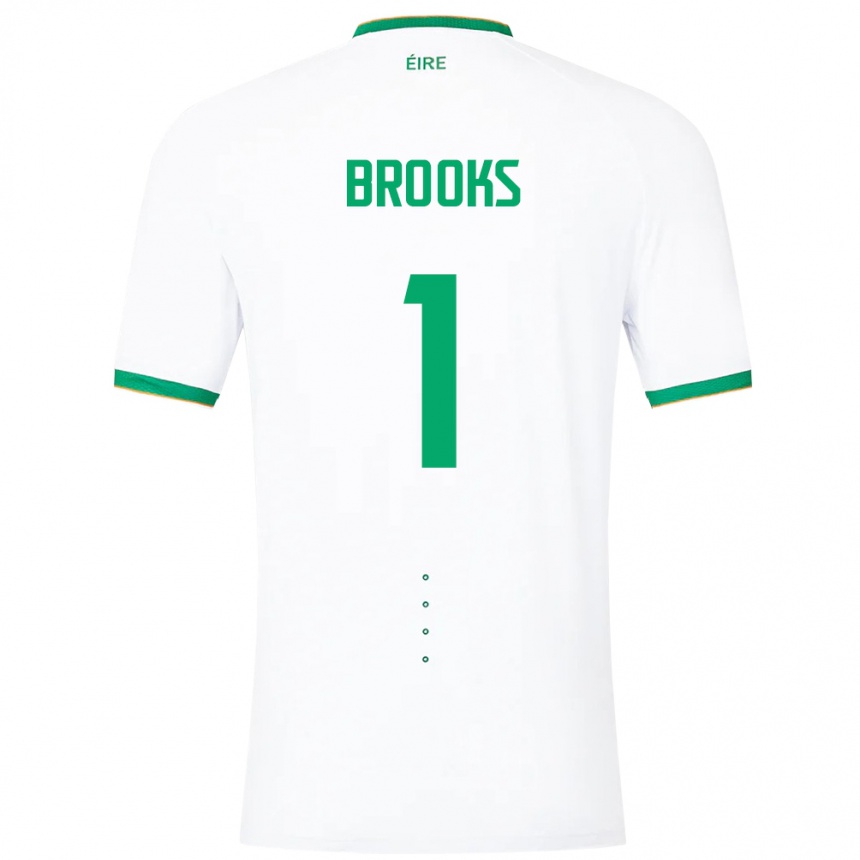 Hombre Fútbol Camiseta Irlanda Tiernan Brooks #1 Blanco 2ª Equipación 24-26