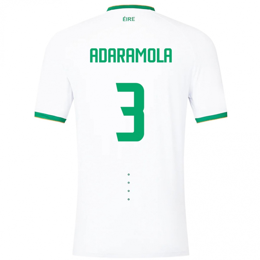 Hombre Fútbol Camiseta Irlanda Tayo Adaramola #3 Blanco 2ª Equipación 24-26