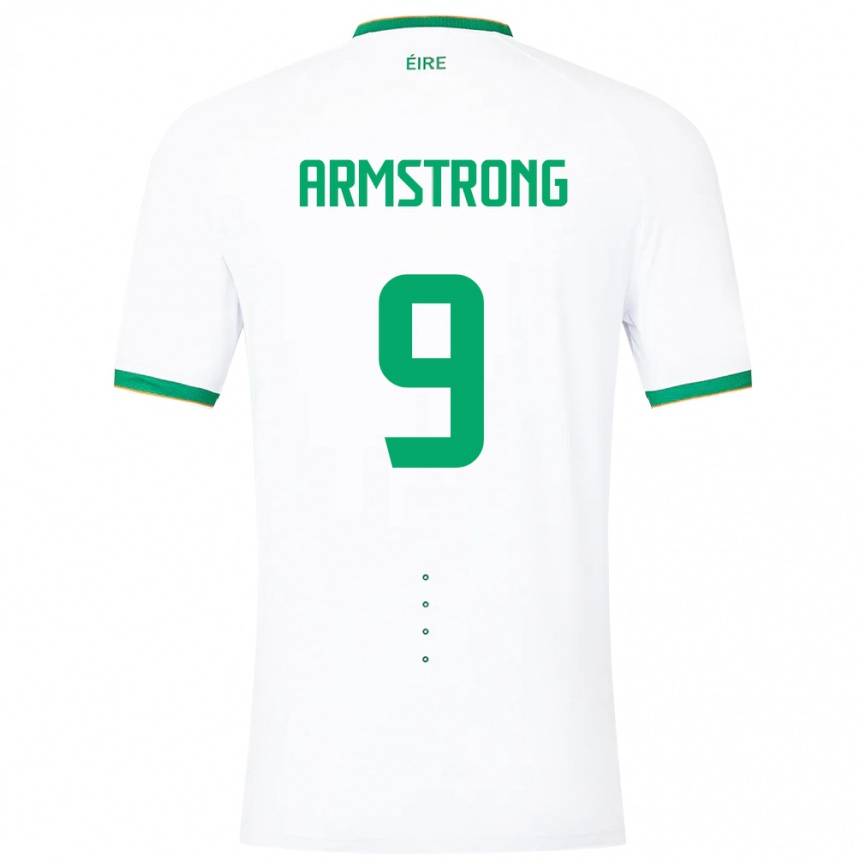 Hombre Fútbol Camiseta Irlanda Sinclair Armstrong #9 Blanco 2ª Equipación 24-26