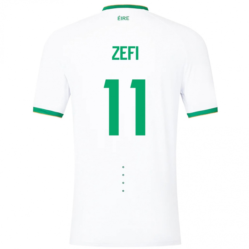 Hombre Fútbol Camiseta Irlanda Kevin Zefi #11 Blanco 2ª Equipación 24-26