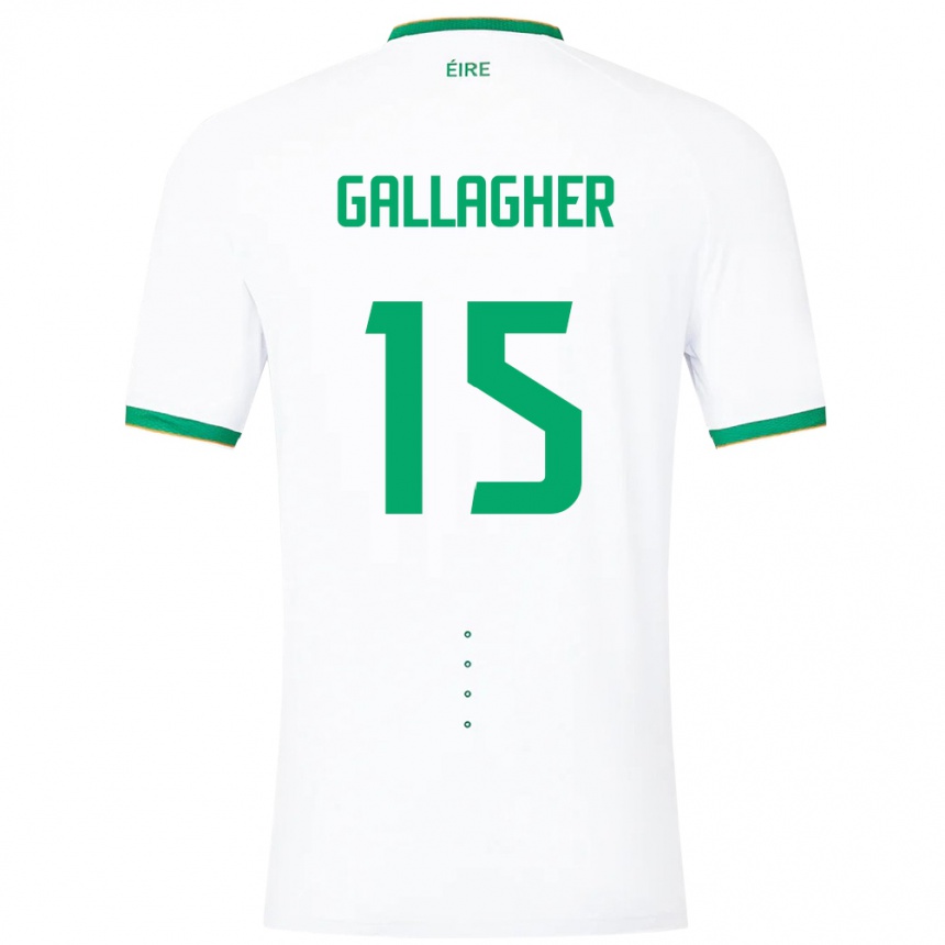 Hombre Fútbol Camiseta Irlanda Oisín Gallagher #15 Blanco 2ª Equipación 24-26