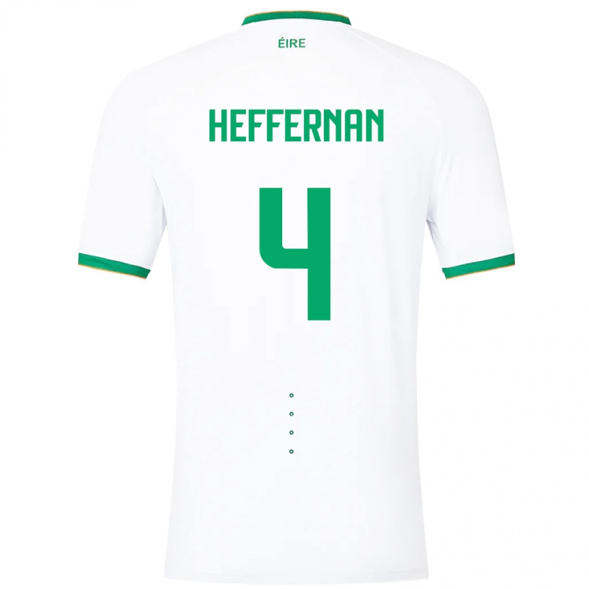 Hombre Fútbol Camiseta Irlanda Cathal Heffernan #4 Blanco 2ª Equipación 24-26