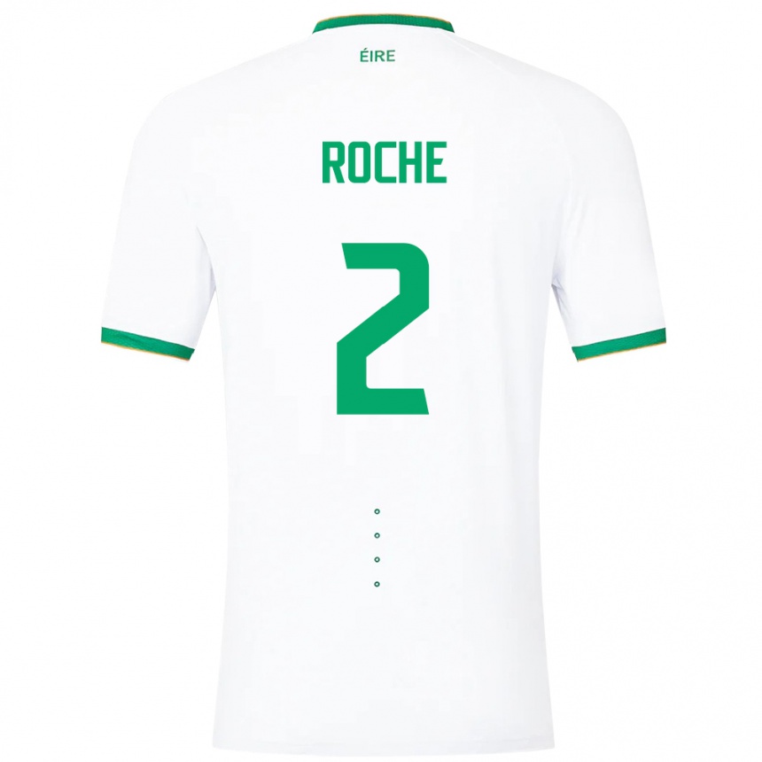 Hombre Fútbol Camiseta Irlanda James Roche #2 Blanco 2ª Equipación 24-26