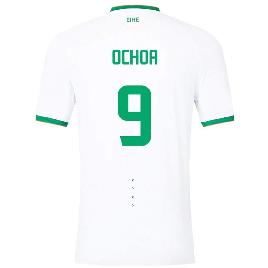 Hombre Fútbol Camiseta Irlanda Aarón Ochoa #9 Blanco 2ª Equipación 24-26