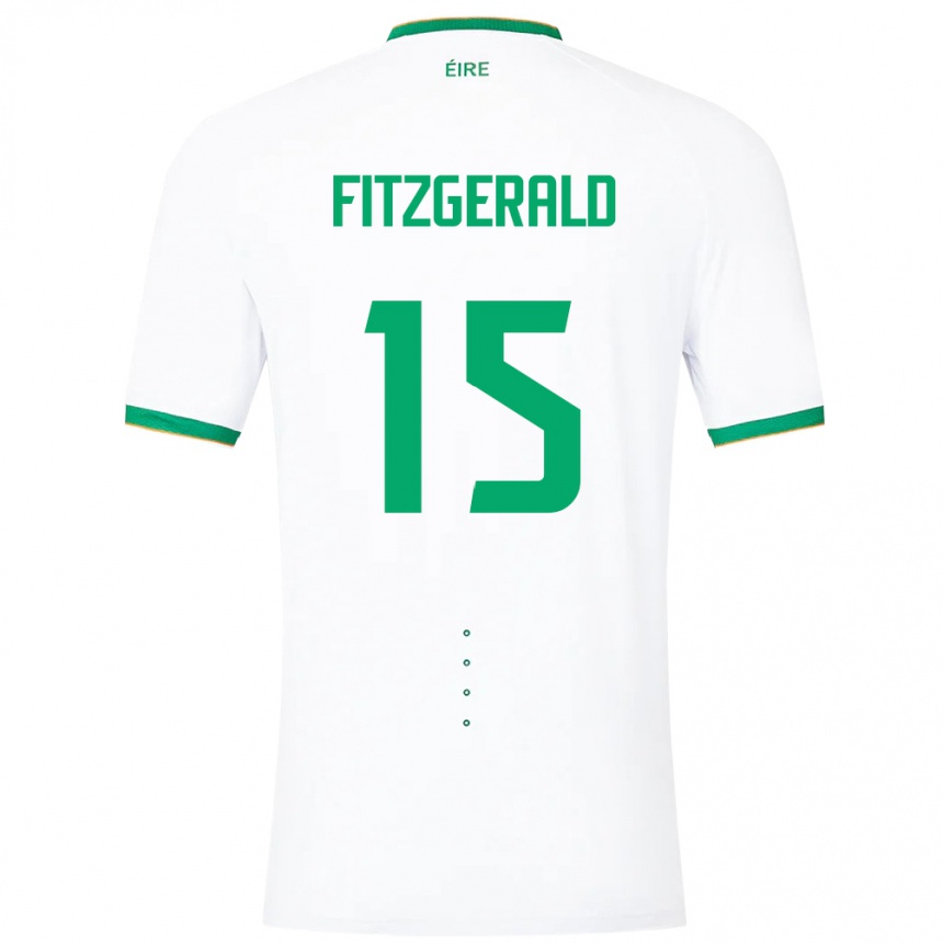 Hombre Fútbol Camiseta Irlanda Kyle Fitzgerald #15 Blanco 2ª Equipación 24-26