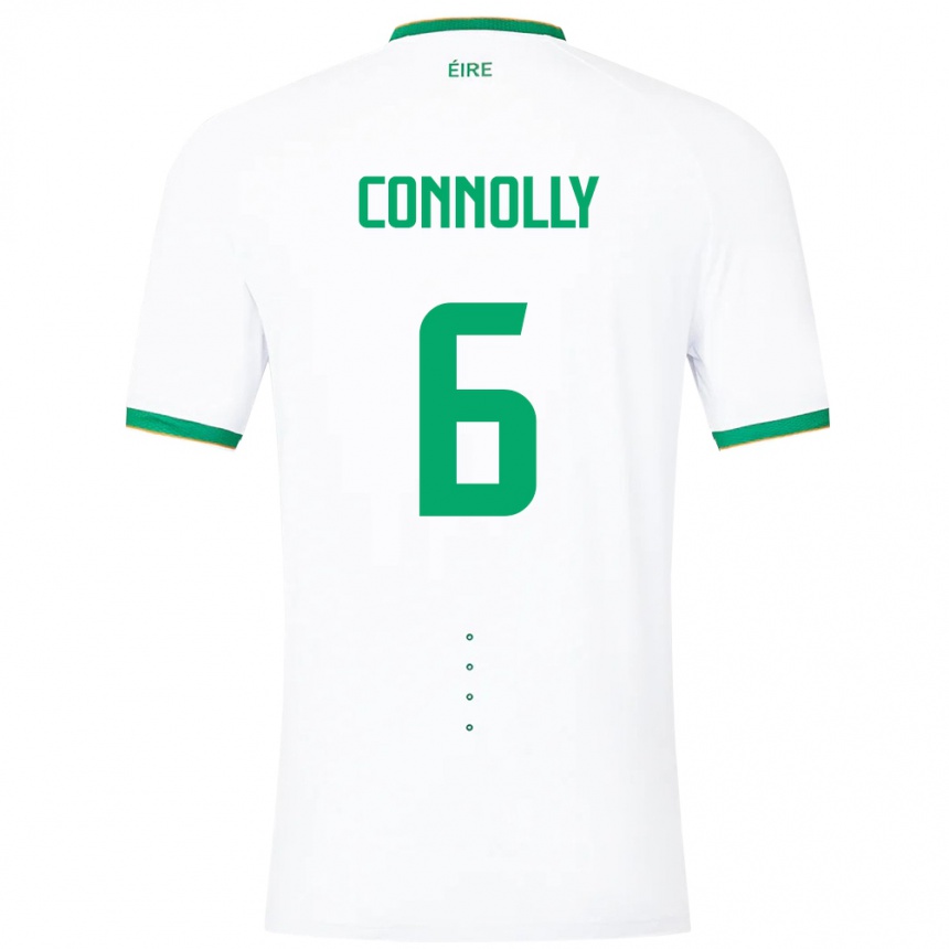 Hombre Fútbol Camiseta Irlanda Megan Connolly #6 Blanco 2ª Equipación 24-26