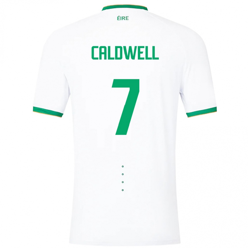 Hombre Fútbol Camiseta Irlanda Diane Caldwell #7 Blanco 2ª Equipación 24-26