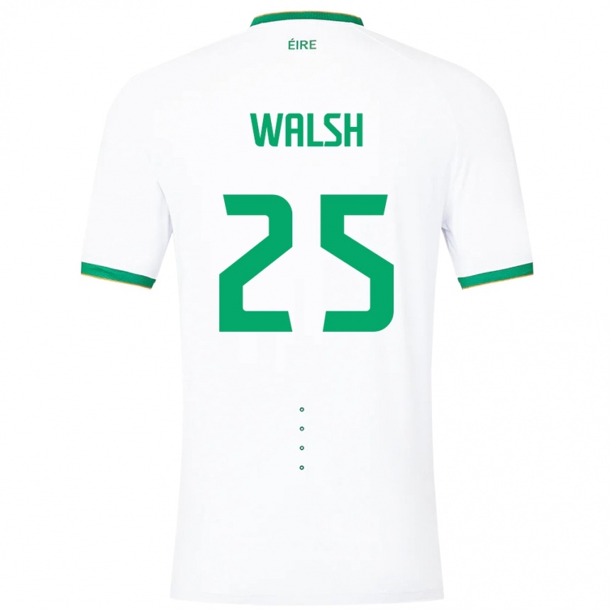 Hombre Fútbol Camiseta Irlanda Megan Walsh #25 Blanco 2ª Equipación 24-26