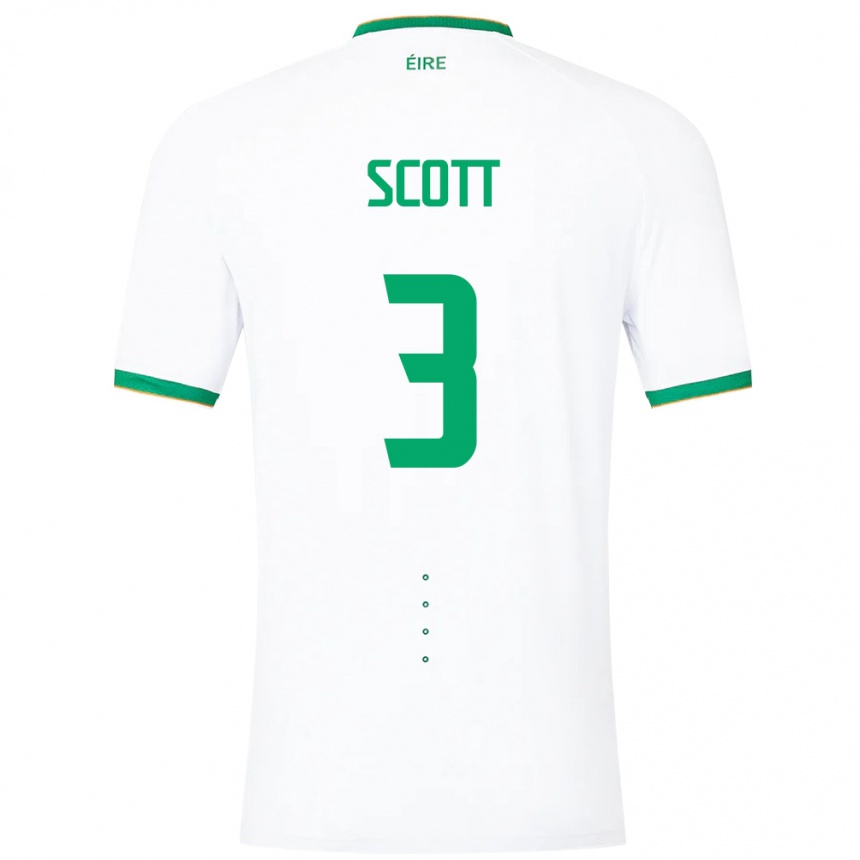 Hombre Fútbol Camiseta Irlanda Harriet Scott #3 Blanco 2ª Equipación 24-26