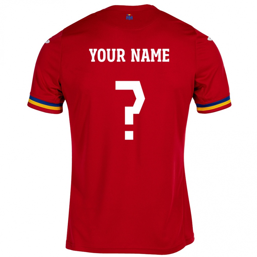 Hombre Fútbol Camiseta Rumania Su Nombre #0 Rojo 2ª Equipación 24-26