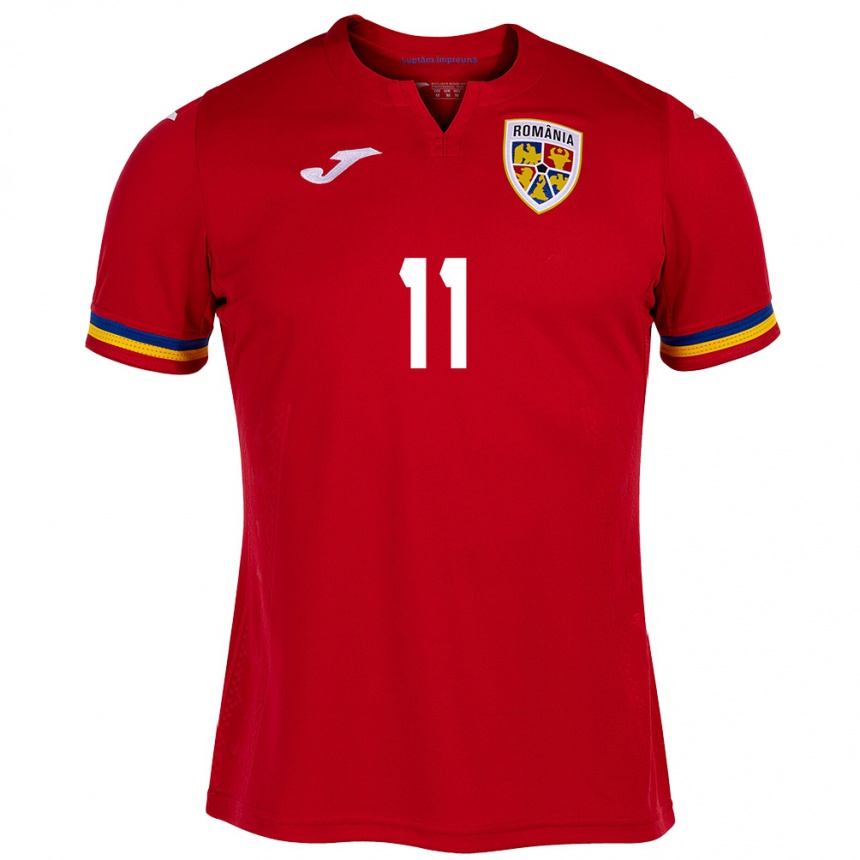 Hombre Fútbol Camiseta Rumania Doru Andrei #11 Rojo 2ª Equipación 24-26