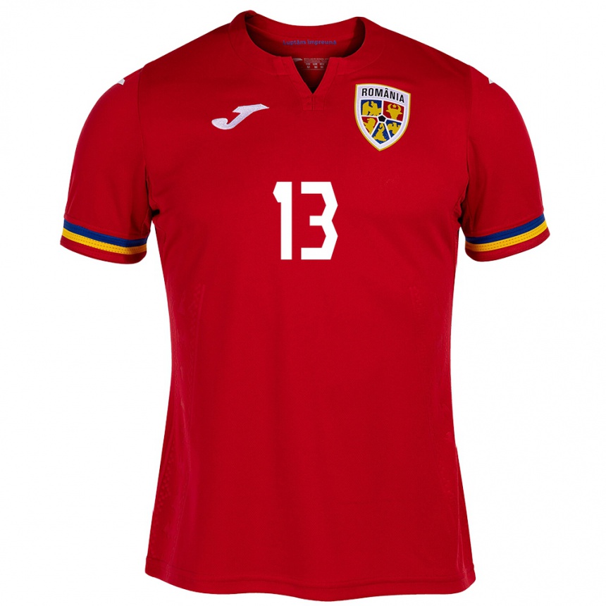 Hombre Fútbol Camiseta Rumania Valentin Mihăilă #13 Rojo 2ª Equipación 24-26