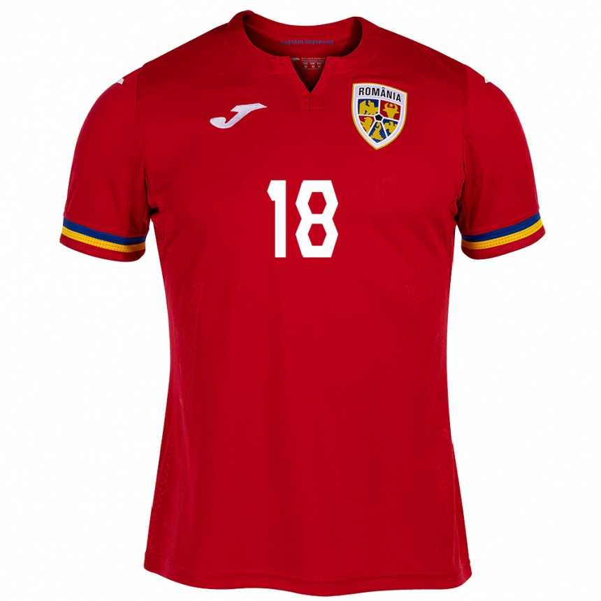 Hombre Fútbol Camiseta Rumania Enes Sali #18 Rojo 2ª Equipación 24-26