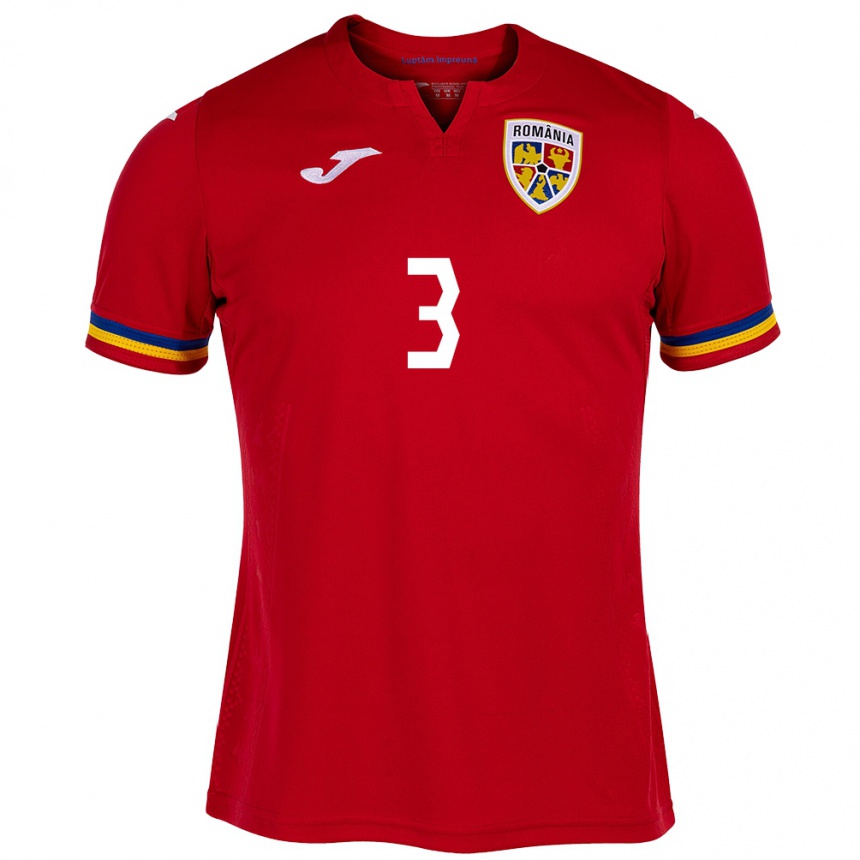 Hombre Fútbol Camiseta Rumania Alexandru Șuteu #3 Rojo 2ª Equipación 24-26