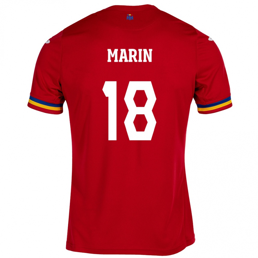 Hombre Fútbol Camiseta Rumania Răzvan Marin #18 Rojo 2ª Equipación 24-26