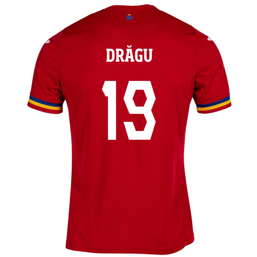 Hombre Fútbol Camiseta Rumania Denis Drăguş #19 Rojo 2ª Equipación 24-26