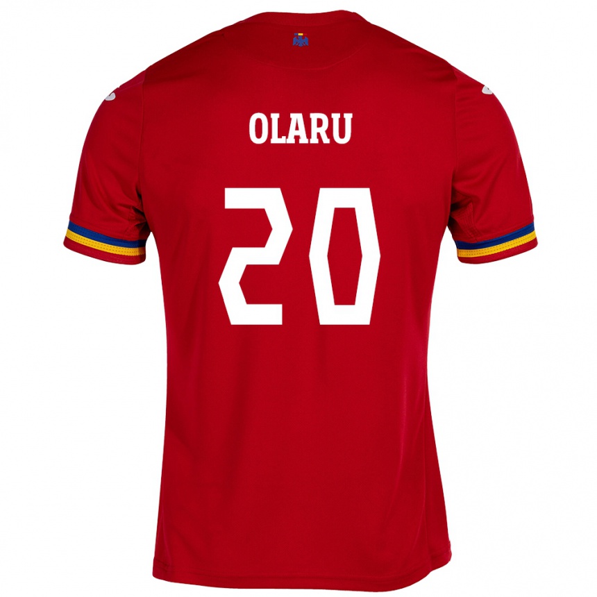 Hombre Fútbol Camiseta Rumania Darius Olaru #20 Rojo 2ª Equipación 24-26