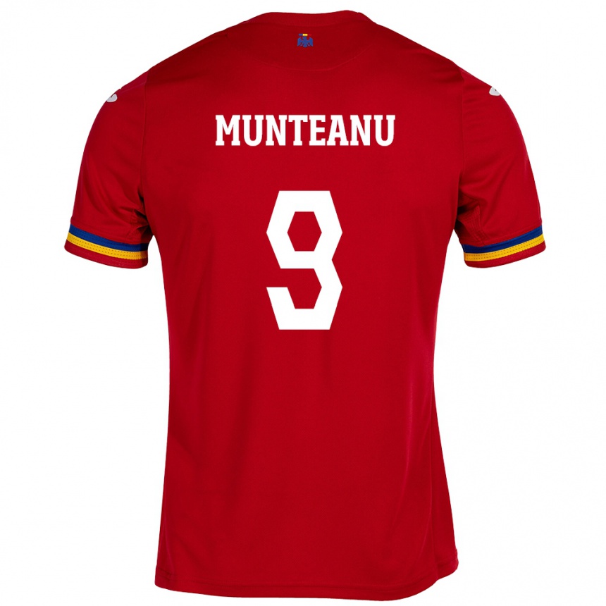 Hombre Fútbol Camiseta Rumania Louis Munteanu #9 Rojo 2ª Equipación 24-26