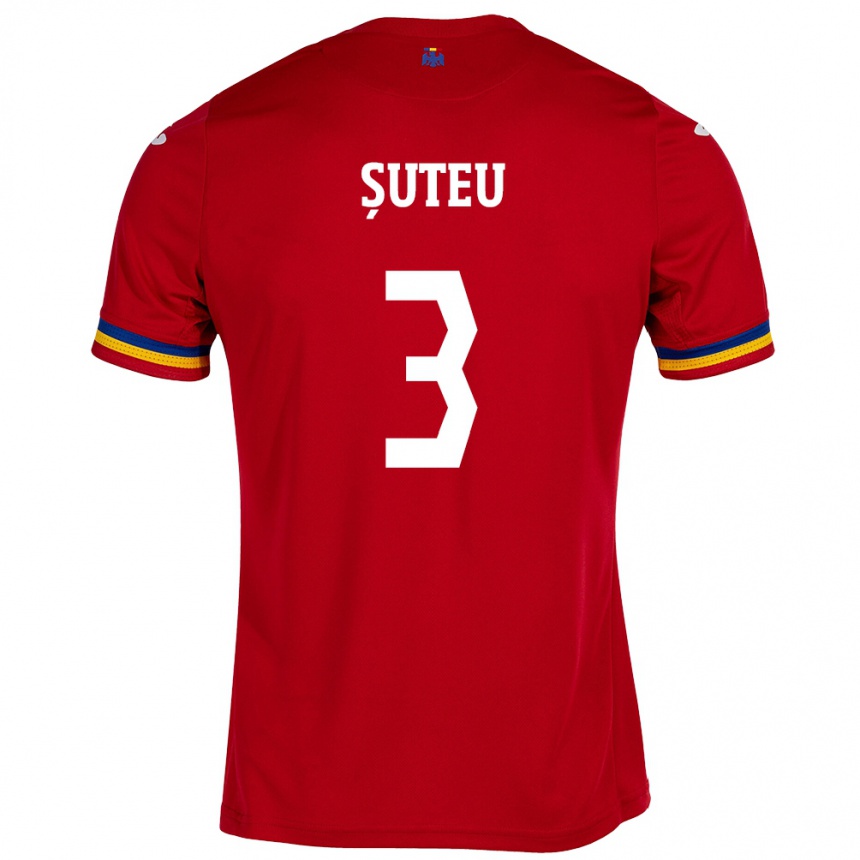 Hombre Fútbol Camiseta Rumania Alexandru Șuteu #3 Rojo 2ª Equipación 24-26
