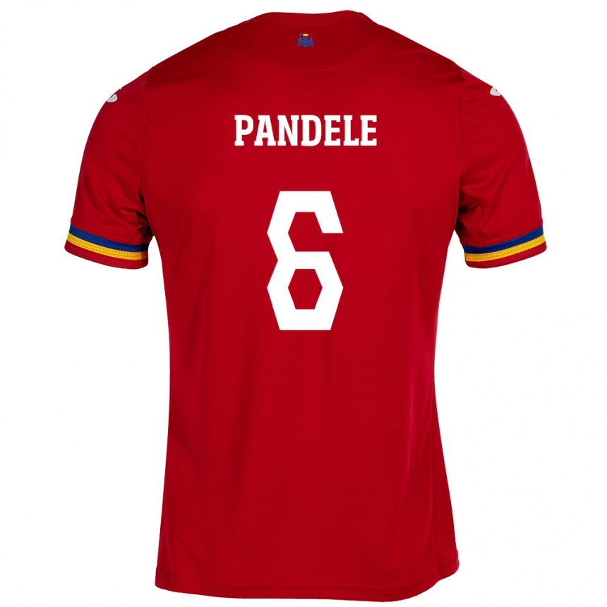 Hombre Fútbol Camiseta Rumania Andrei Pandele #6 Rojo 2ª Equipación 24-26