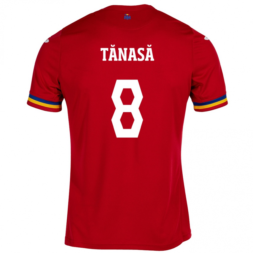 Hombre Fútbol Camiseta Rumania Răzvan Tănasă #8 Rojo 2ª Equipación 24-26