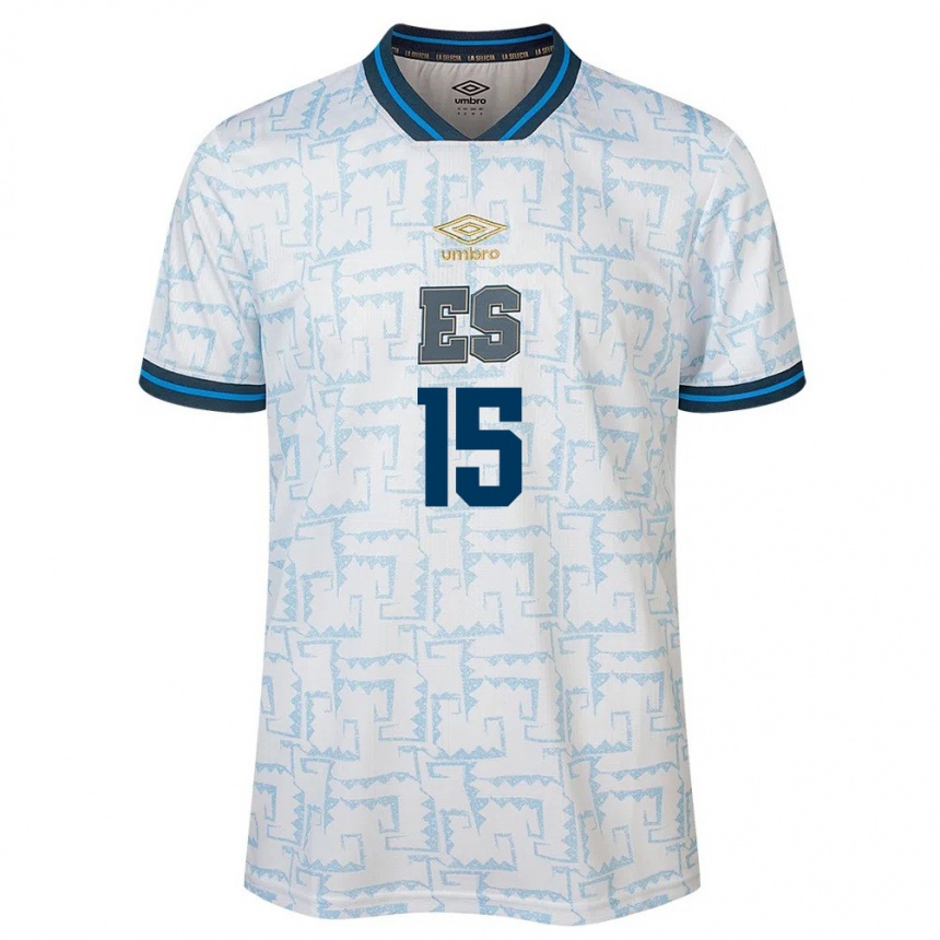 Hombre Fútbol Camiseta El Salvador Germán Argueta #15 Blanco 2ª Equipación 24-26