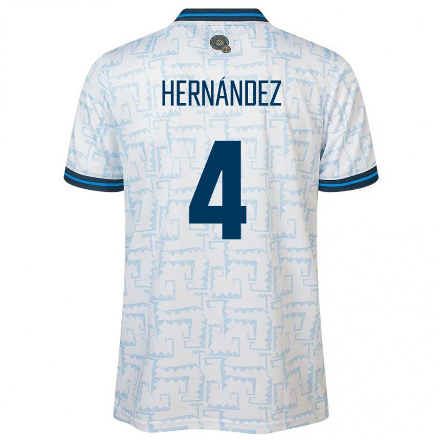 Hombre Fútbol Camiseta El Salvador Elaily Hernández #4 Blanco 2ª Equipación 24-26