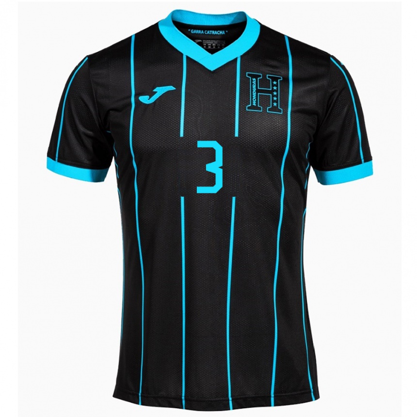 Hombre Fútbol Camiseta Honduras Bárbara Murillo #3 Negro 2ª Equipación 24-26