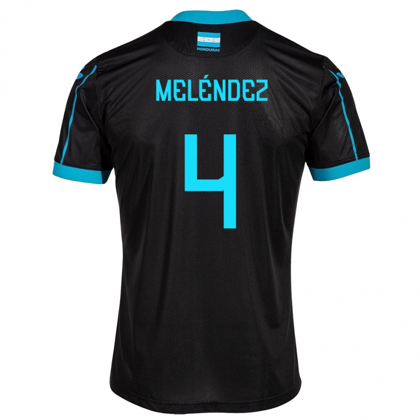 Hombre Fútbol Camiseta Honduras Carlos Meléndez #4 Negro 2ª Equipación 24-26