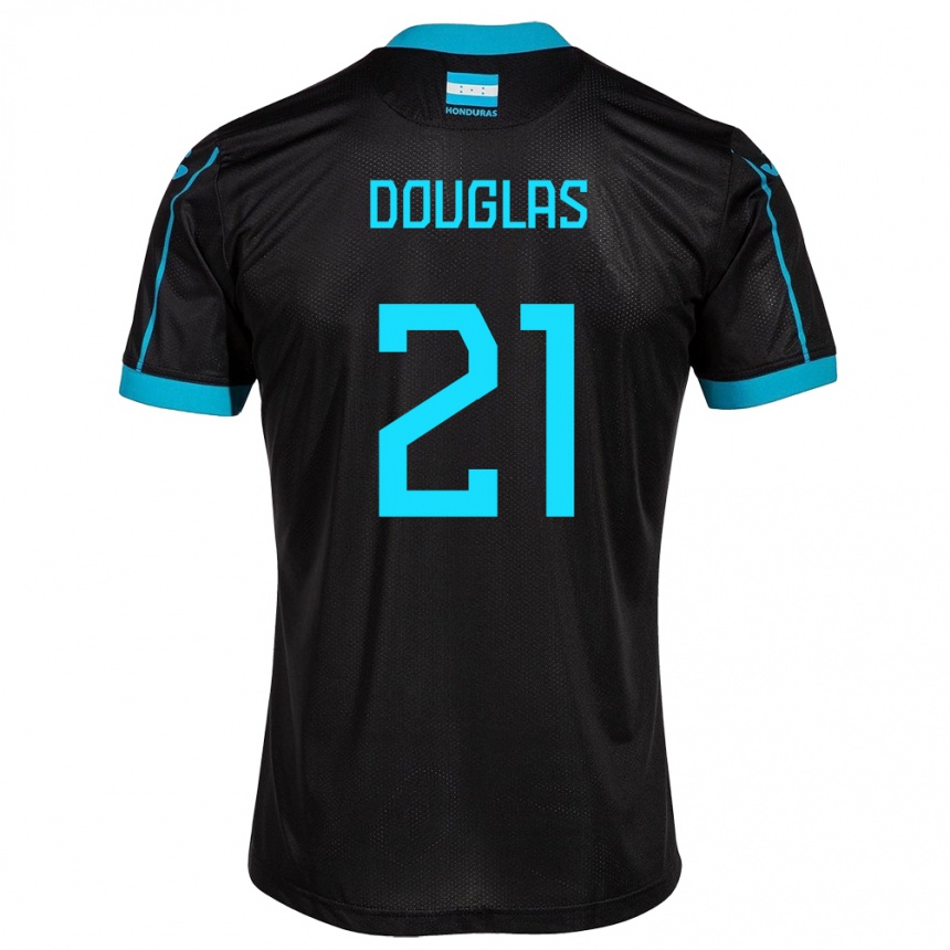 Hombre Fútbol Camiseta Honduras Douglas Martínez #21 Negro 2ª Equipación 24-26