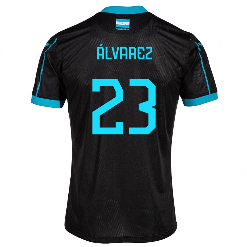 Hombre Fútbol Camiseta Honduras Jorge Álvarez #23 Negro 2ª Equipación 24-26