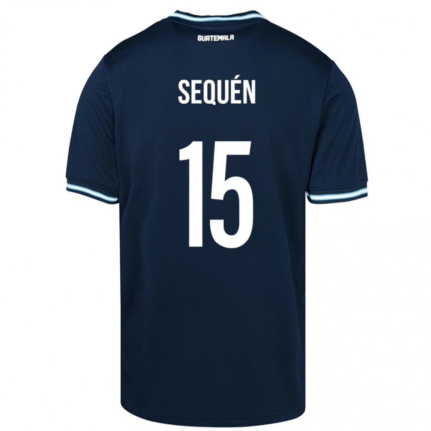 Hombre Fútbol Camiseta Guatemala Marlon Sequén #15 Azul 2ª Equipación 24-26