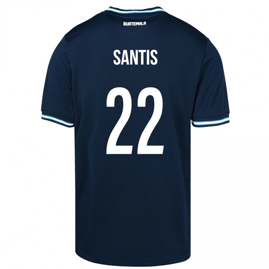 Hombre Fútbol Camiseta Guatemala Diego Santis #22 Azul 2ª Equipación 24-26