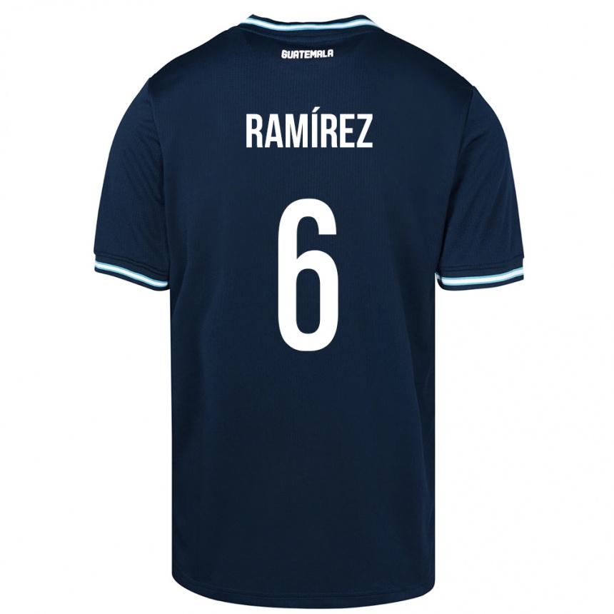 Hombre Fútbol Camiseta Guatemala Kevin Ramírez #6 Azul 2ª Equipación 24-26