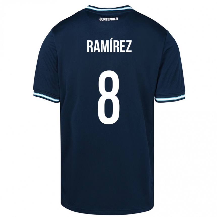 Hombre Fútbol Camiseta Guatemala Dennis Ramírez #8 Azul 2ª Equipación 24-26