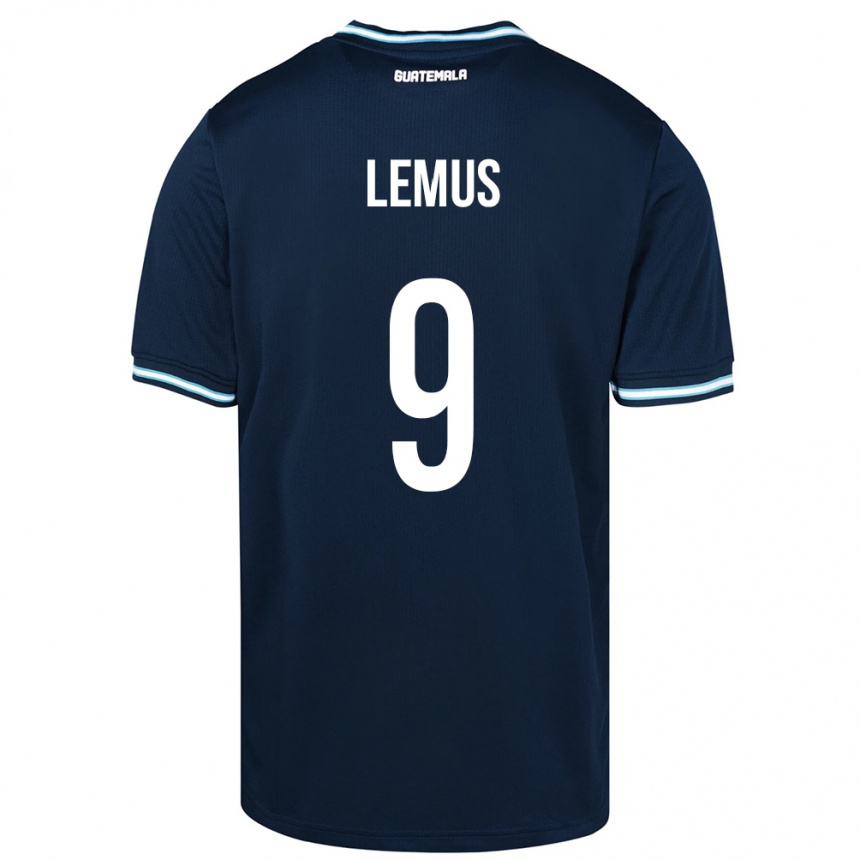 Hombre Fútbol Camiseta Guatemala Erick Lemus #9 Azul 2ª Equipación 24-26