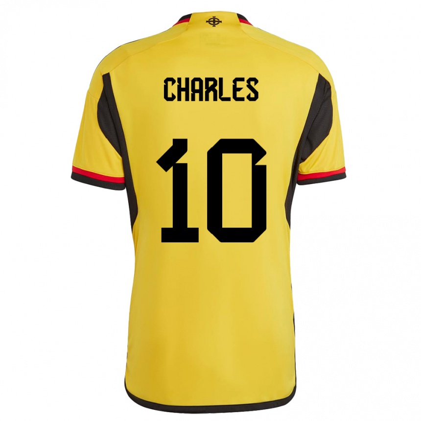 Hombre Fútbol Camiseta Irlanda Del Norte Dion Charles #10 Blanco 2ª Equipación 24-26