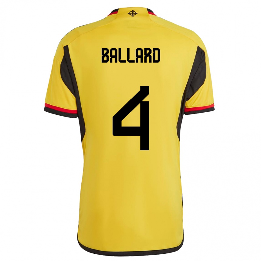 Hombre Fútbol Camiseta Irlanda Del Norte Daniel Ballard #4 Blanco 2ª Equipación 24-26