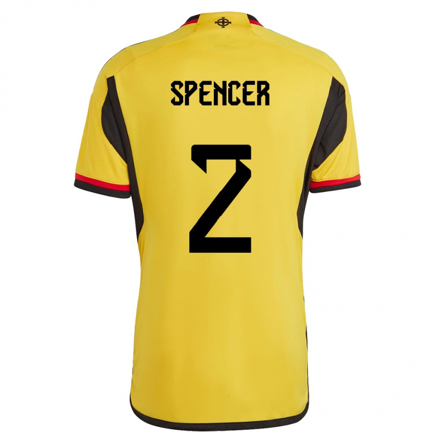 Hombre Fútbol Camiseta Irlanda Del Norte Brodie Spencer #2 Blanco 2ª Equipación 24-26