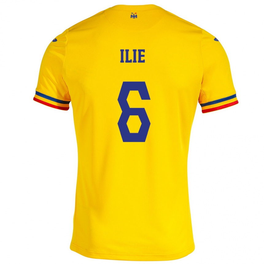 Mujer Fútbol Camiseta Rumania Matei Ilie #6 Amarillo 1ª Equipación 24-26