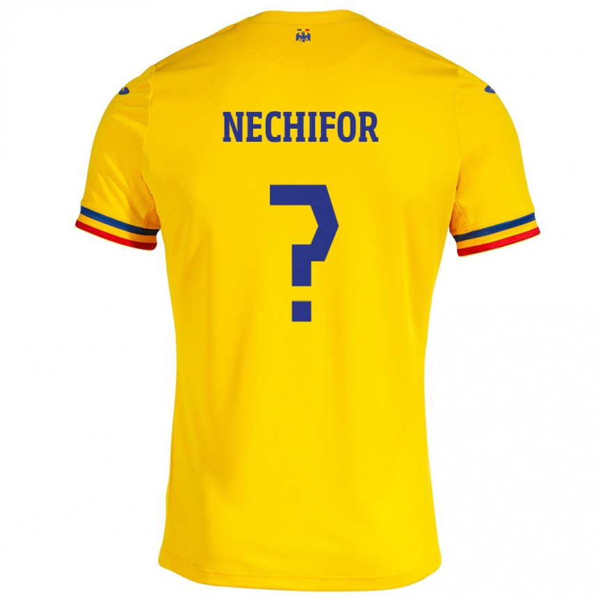 Mujer Fútbol Camiseta Rumania Dan Nechifor #0 Amarillo 1ª Equipación 24-26