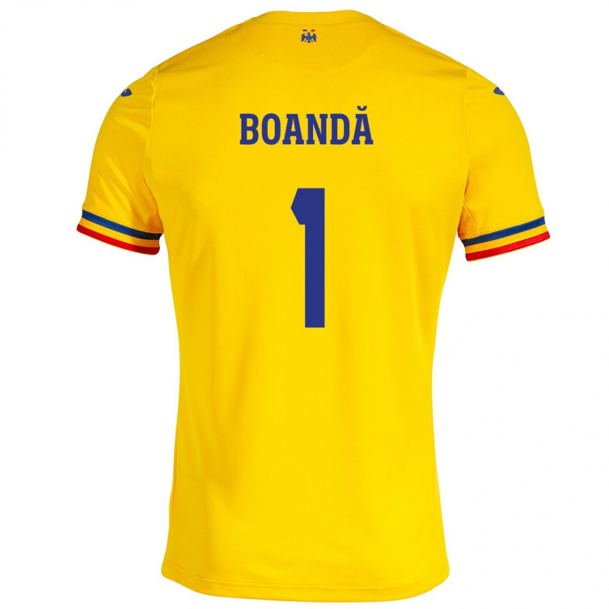 Mujer Fútbol Camiseta Rumania Lavinia Boandă #1 Amarillo 1ª Equipación 24-26