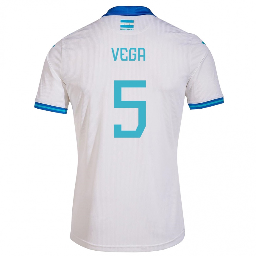 Mujer Fútbol Camiseta Honduras Luis Vega #5 Blanco 1ª Equipación 24-26